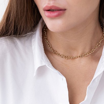 Кольє "Фантазія" в жовтому золоті кол01910 №2