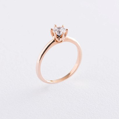 Помолвочное кольцо в красном золоте (куб. цирконий Swarovski) к06230