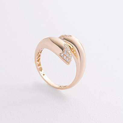 Каблучка "Rosemarie" у жовтому золоті (фіаніти) к08273