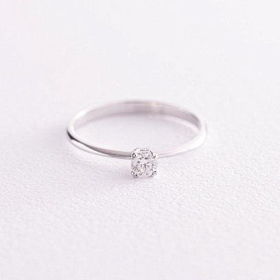 Заручальна золота каблучка з діамантом 228001121 №3