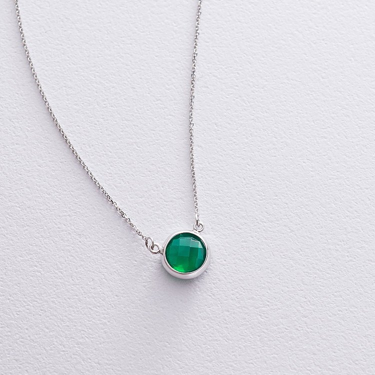 Золоте кольє з оніксом кол01546 від ювелірного магазину Онікс