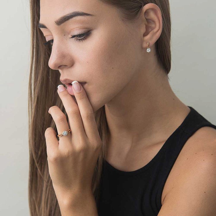 Золотые серьги с бриллиантами сб02772 от ювелирного магазина Оникс - 4