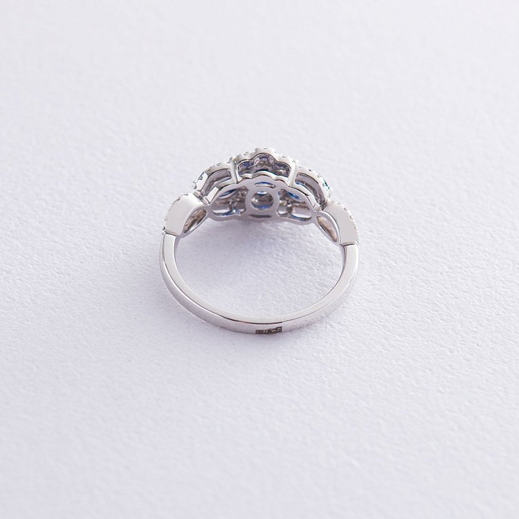 Золотое кольцо (сапфир, бриллиант) R01024mi от ювелирного магазина Оникс - 2