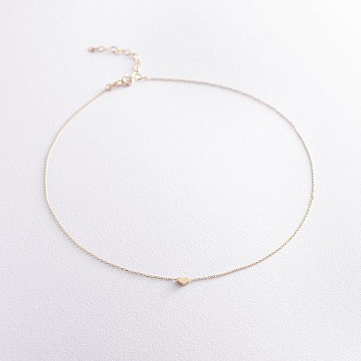 Колье "Сердечко" в желтом золоте кол01772 №7