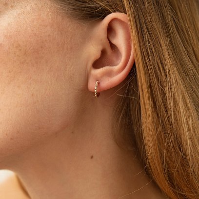 Серьги - пусеты "Mona" в красном золоте mini с08439 №2