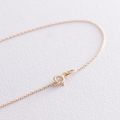 Колье "Сердечки" в желтом золоте (фианит) кол01821 №5