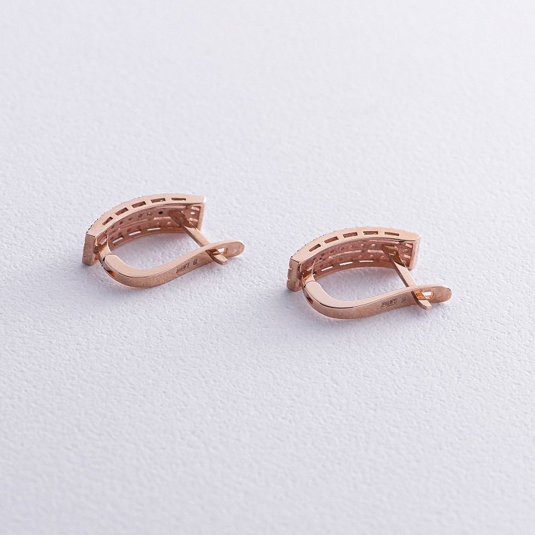 Золотые серьги с бриллиантами 32962421 от ювелирного магазина Оникс - 4