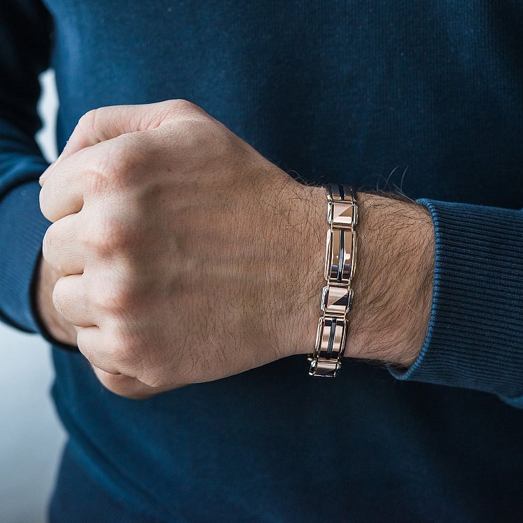 Чоловічий золотий браслет б04074 від ювелірного магазину Онікс - 1