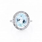 Срібний перстень з блакитним топазом і фіанітами 111517 от ювелирного магазина Оникс - 2