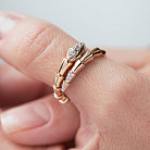 Каблучка "Змія" в червоному золоті (фіаніти) к08386 от ювелирного магазина Оникс - 3