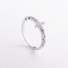 Срібна каблучка "Хрестик" з фіанітами 112849 от ювелирного магазина Оникс