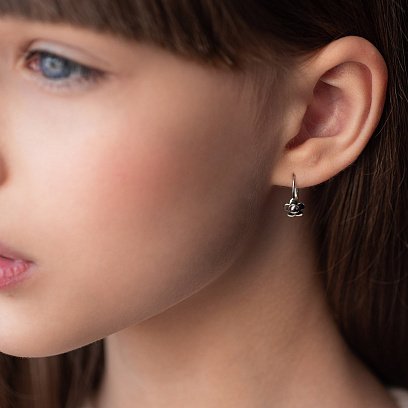 Дитячі золоті сережки "Квіточки" с05893 №2