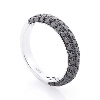 Золотий перстень з чорними діамантами кб0245sth