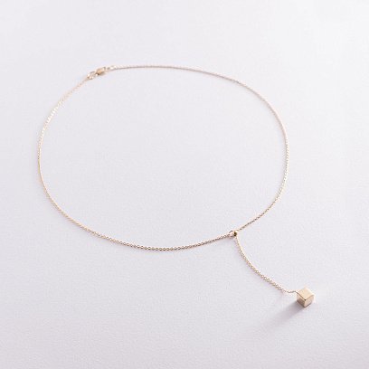 Колье с кубиком в желтом золоте 860355М