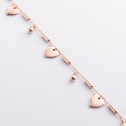Золотой браслет "Сердечки" б05822 №3