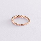 Золотое кольцо "Шарики" с фианитом к06089 от ювелирного магазина Оникс - 3