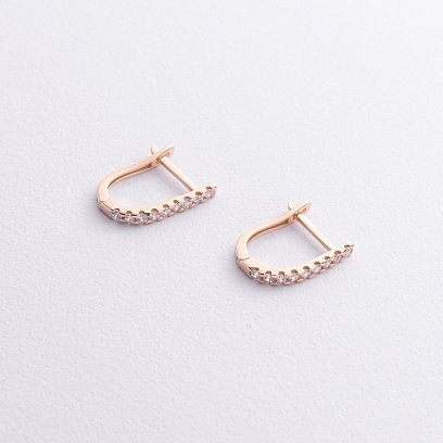 Золоті сережки з фіанітами с09136 №3