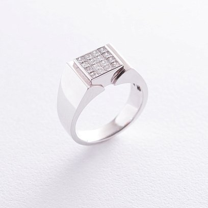 Золота чоловіча печатка з діамантами к1131