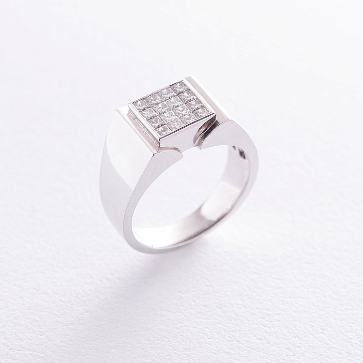 Золота чоловіча печатка з діамантами к1131 від ювелірного магазину Онікс