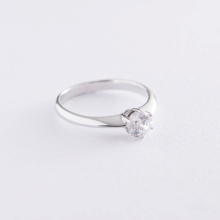 Заручальна каблучка в білому золоті (куб. цирконій Swarovski) к06311 від ювелірного магазину Онікс - 1