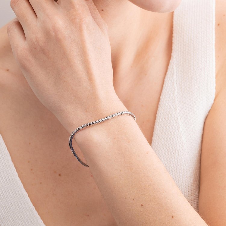 Браслет в белом золоте с бриллиантами 518771501 от ювелирного магазина Оникс - 2