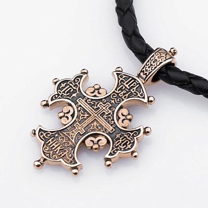 Золотий хрест "Процвете Древо Хреста" п02676 №2