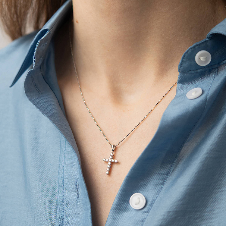 Золотий хрестик (діамант) пб0183ri від ювелірного магазину Онікс - 3