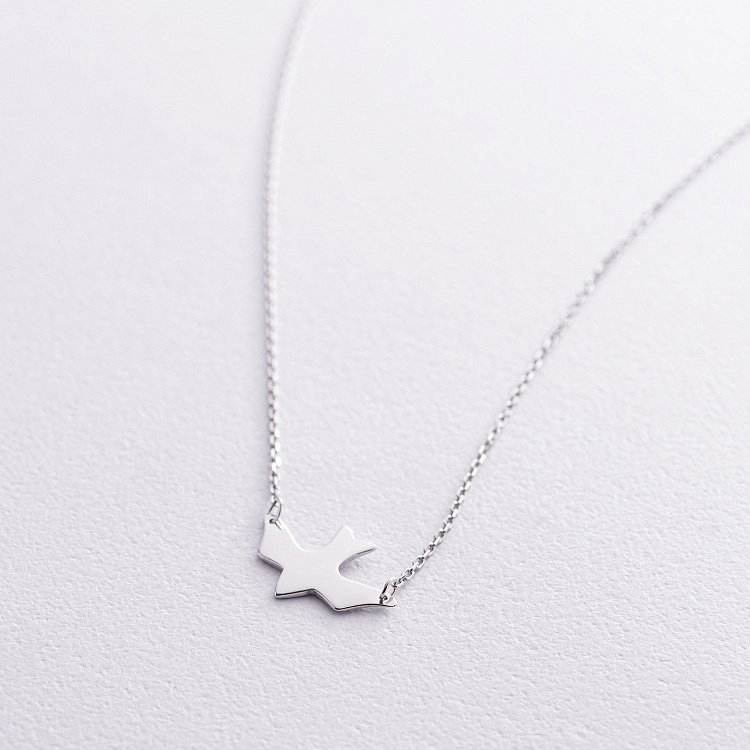 Кольє "Ластівка" у білому золоті кол02365 від ювелірного магазину Онікс - 8