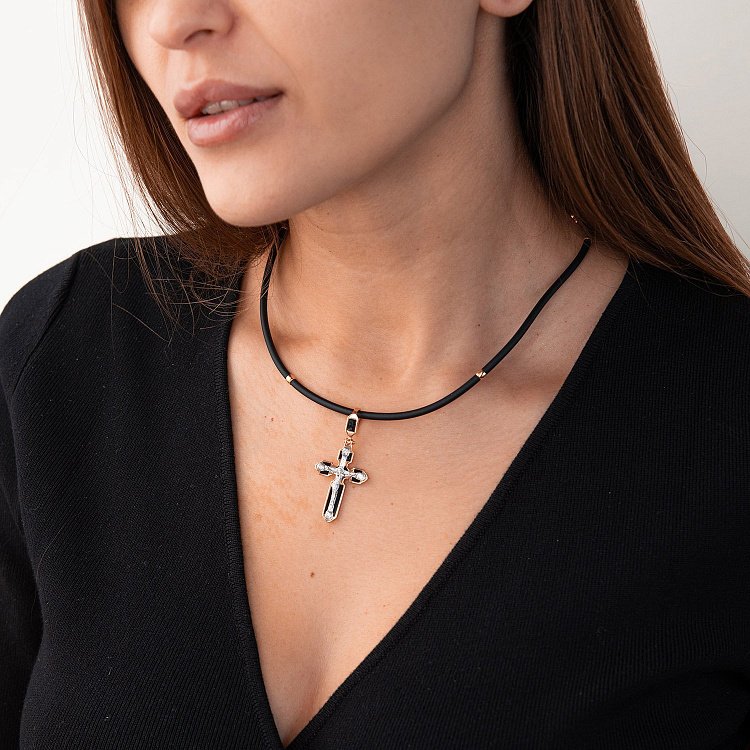 Православный крест "Распятие. Спаси и Сохрани" 270067Е от ювелирного магазина Оникс - 1