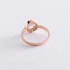 Золотое кольцо с розовым и белыми фианитами к06839 от ювелирного магазина Оникс - 3