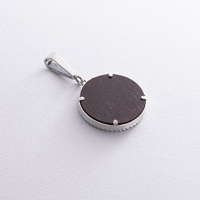 Серебряный кулон - оберег "Свадебник" с эбеновым деревом 085 №7