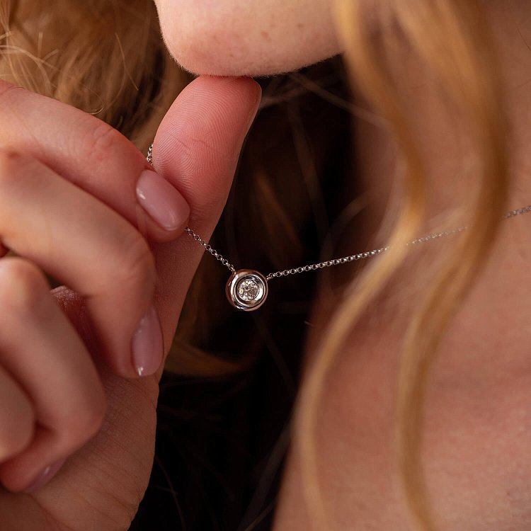 Золоте кольє з одним каменем (діамант) кол402ke від ювелірного магазину Онікс - 7