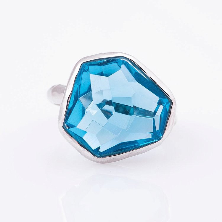 Срібний перстень з ювелірним склом 111231 від ювелірного магазину Онікс - 1