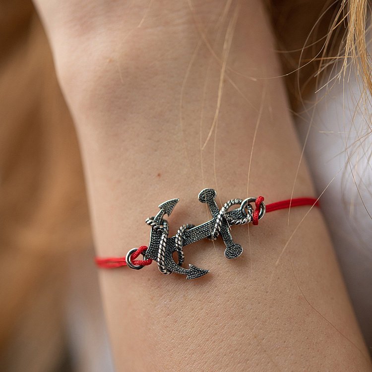 Браслет з червоною ниткою "Якір" 141312 від ювелірного магазину Онікс - 4