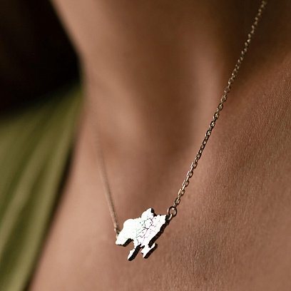 Серебряное колье "Карта Украины" 181268 №6