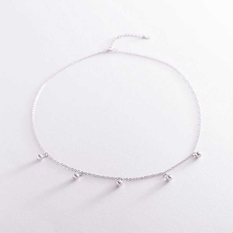 Срібне кольє "Кульки" 181065 від ювелірного магазину Онікс