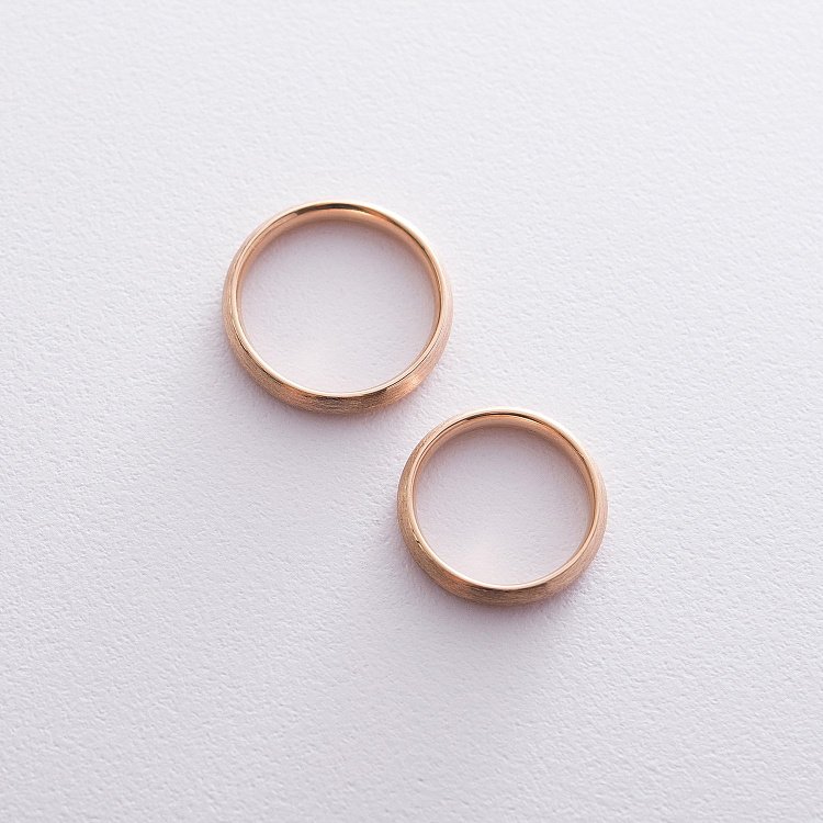 Золотое обручальное кольцо 4 мм (матовое) обр00404 от ювелирного магазина Оникс - 1