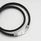 Шкіряний шнурок зі срібною застібкою "Спаси і сохрани" (5 мм) 18712 от ювелирного магазина Оникс - 3