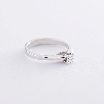 Золота заручальна каблучка з фіанітом к05167 №3