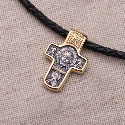 Серебряный крест (чернение, позолота) 132439 №6