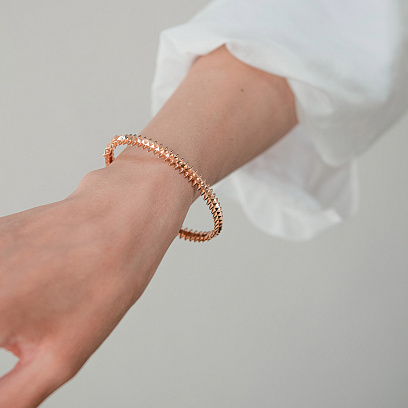 Жесткий браслет в красном золоте б05352 №2