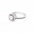 Серебряное помолвочное кольцо с фианитами 111256 от ювелирного магазина Оникс - 2