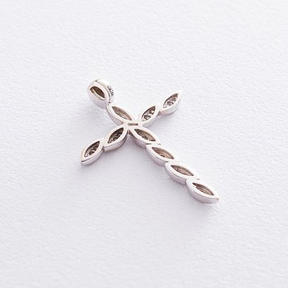 Золотий хрестик з діамантами пм276 №4