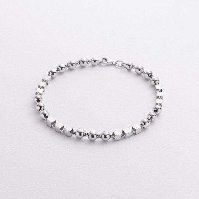 Золотой браслет "Кубики - шарики" б05559