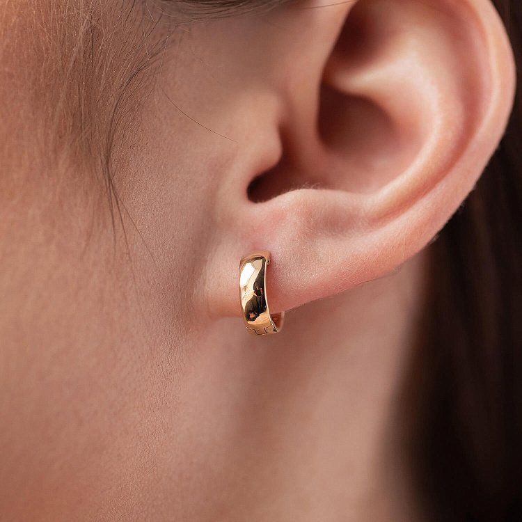 Сережки - кільця в жовтому золоті с08378 від ювелірного магазину Онікс - 6