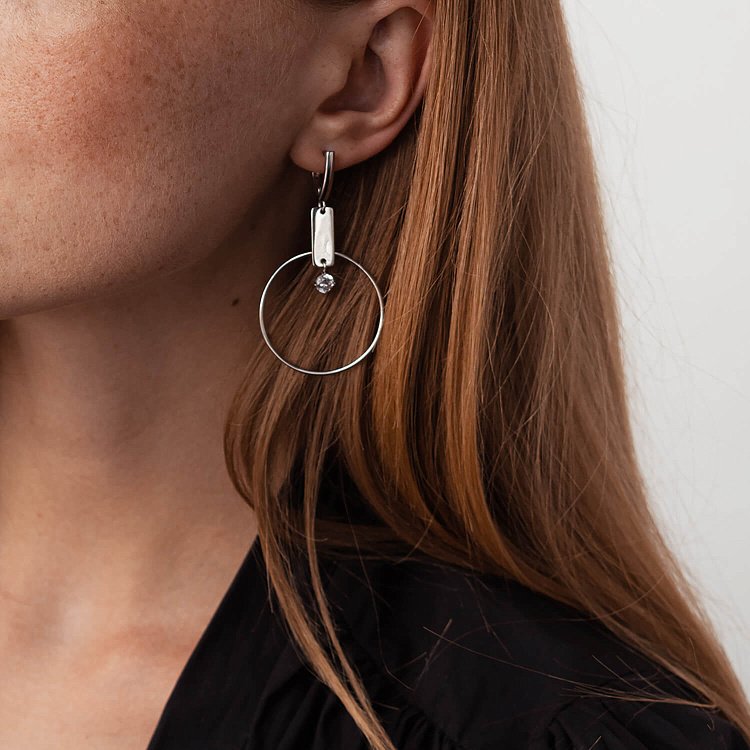 Срібні сережки "Геометрія" з фіанітами 4989 від ювелірного магазину Онікс - 6