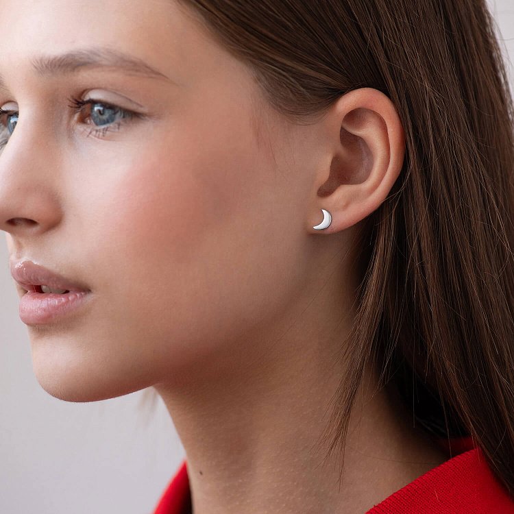 Золоті сережки-пусети "Місяць" с06412 від ювелірного магазину Онікс - 1