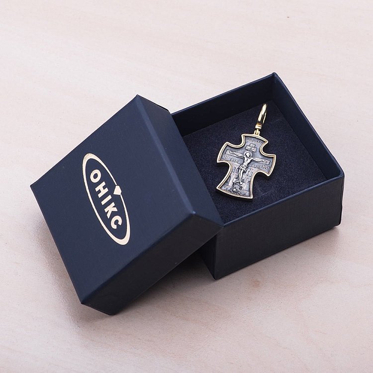 Срібний православний хрест з позолотою 132300 від ювелірного магазину Онікс - 4