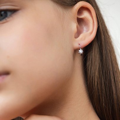 Золоті сережки з фіанітами с05963 №4