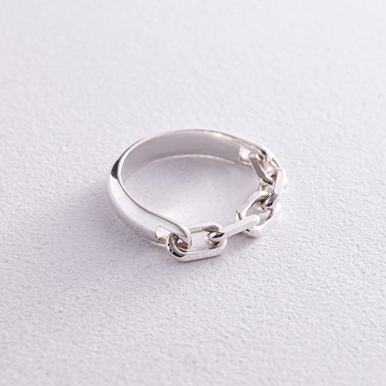 Серебряное кольцо "Цепочка" 112679 №5